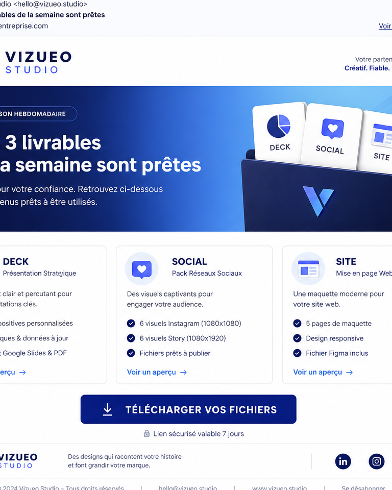 Newsletter email — template marketing responsive avec CTA
