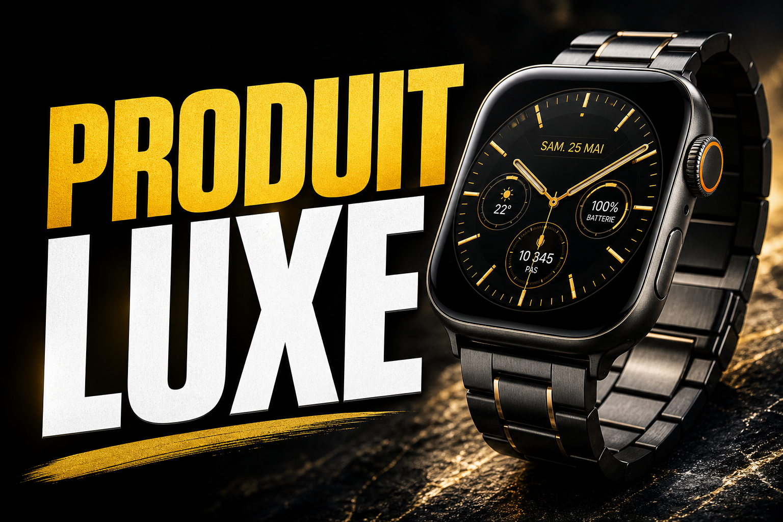 Miniature YouTube — créa produit luxe sans interface, typo percutante